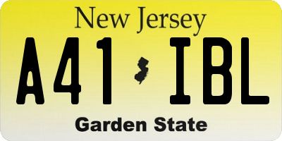 NJ license plate A41IBL