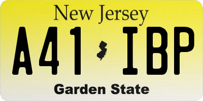 NJ license plate A41IBP
