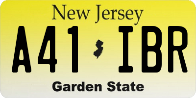 NJ license plate A41IBR