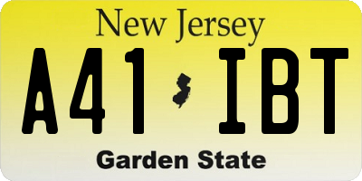 NJ license plate A41IBT