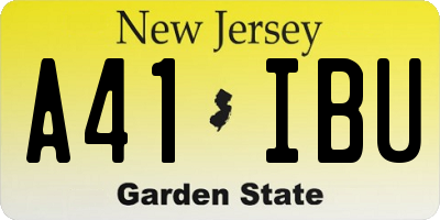 NJ license plate A41IBU