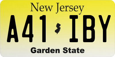 NJ license plate A41IBY