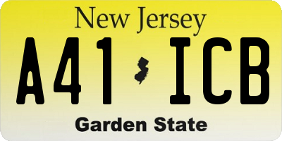 NJ license plate A41ICB