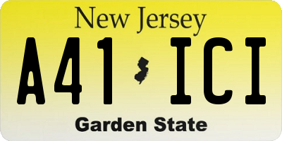 NJ license plate A41ICI