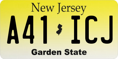 NJ license plate A41ICJ