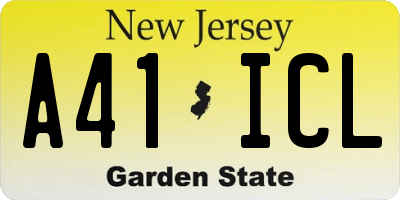 NJ license plate A41ICL