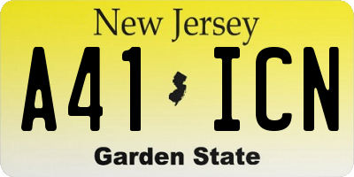 NJ license plate A41ICN