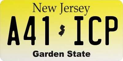 NJ license plate A41ICP