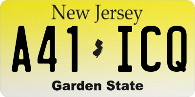 NJ license plate A41ICQ