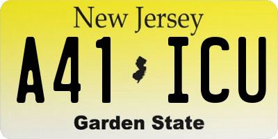 NJ license plate A41ICU