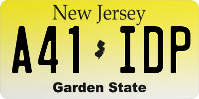 NJ license plate A41IDP