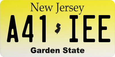 NJ license plate A41IEE