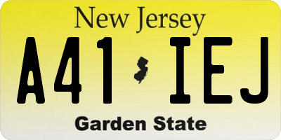 NJ license plate A41IEJ