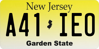 NJ license plate A41IEO