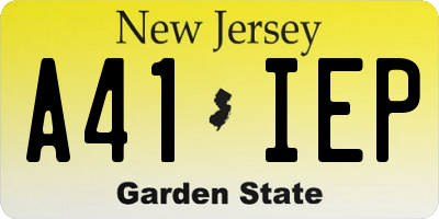 NJ license plate A41IEP