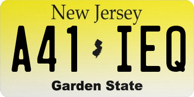 NJ license plate A41IEQ