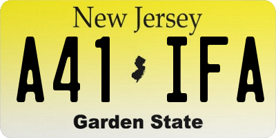 NJ license plate A41IFA