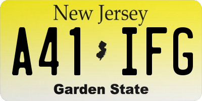 NJ license plate A41IFG