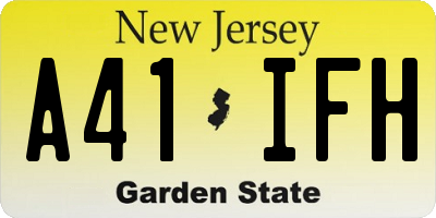 NJ license plate A41IFH