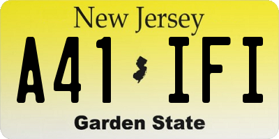 NJ license plate A41IFI