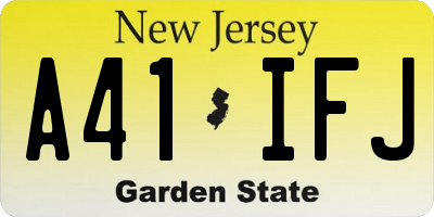 NJ license plate A41IFJ