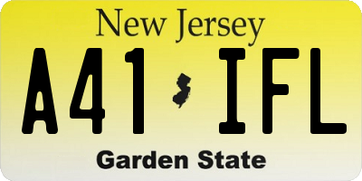 NJ license plate A41IFL