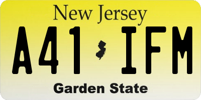 NJ license plate A41IFM