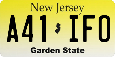 NJ license plate A41IFO