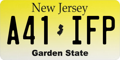 NJ license plate A41IFP