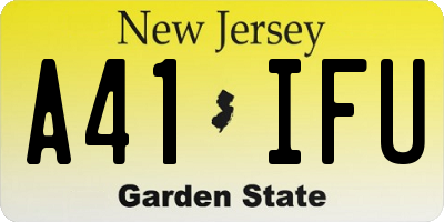 NJ license plate A41IFU