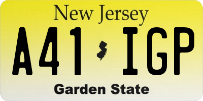 NJ license plate A41IGP