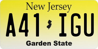 NJ license plate A41IGU