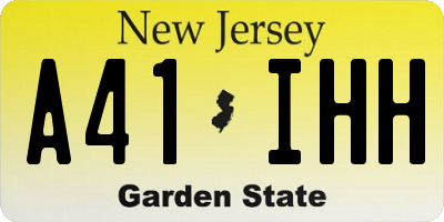 NJ license plate A41IHH