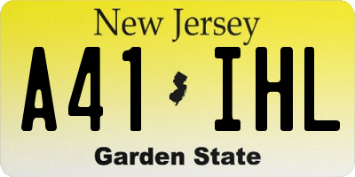 NJ license plate A41IHL