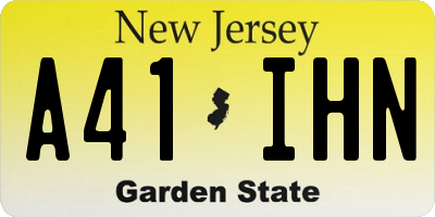 NJ license plate A41IHN