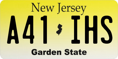 NJ license plate A41IHS
