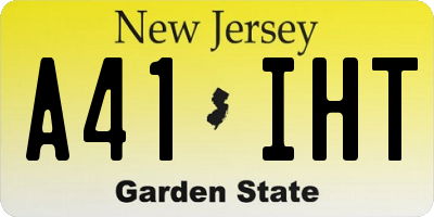 NJ license plate A41IHT