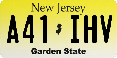 NJ license plate A41IHV
