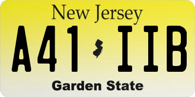 NJ license plate A41IIB