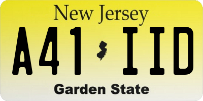 NJ license plate A41IID