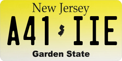 NJ license plate A41IIE