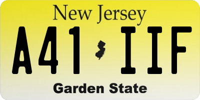 NJ license plate A41IIF