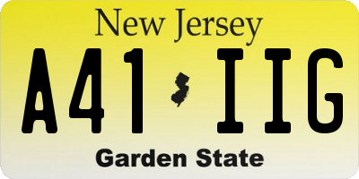 NJ license plate A41IIG