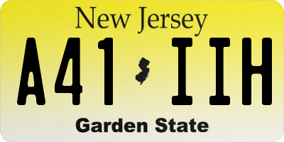 NJ license plate A41IIH