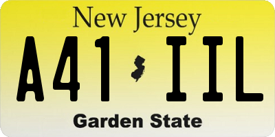 NJ license plate A41IIL