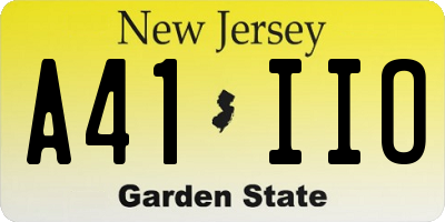 NJ license plate A41IIO