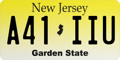 NJ license plate A41IIU