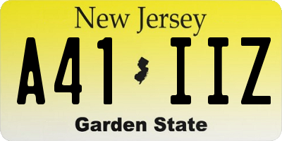 NJ license plate A41IIZ