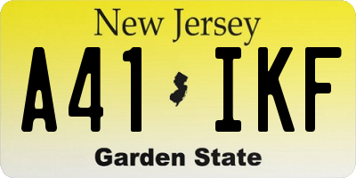 NJ license plate A41IKF