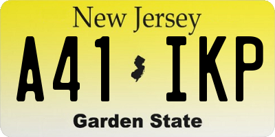 NJ license plate A41IKP